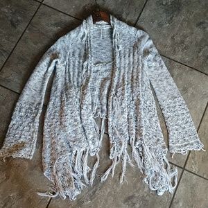 🔥Free People fringe sweater cardigan- EUC!!